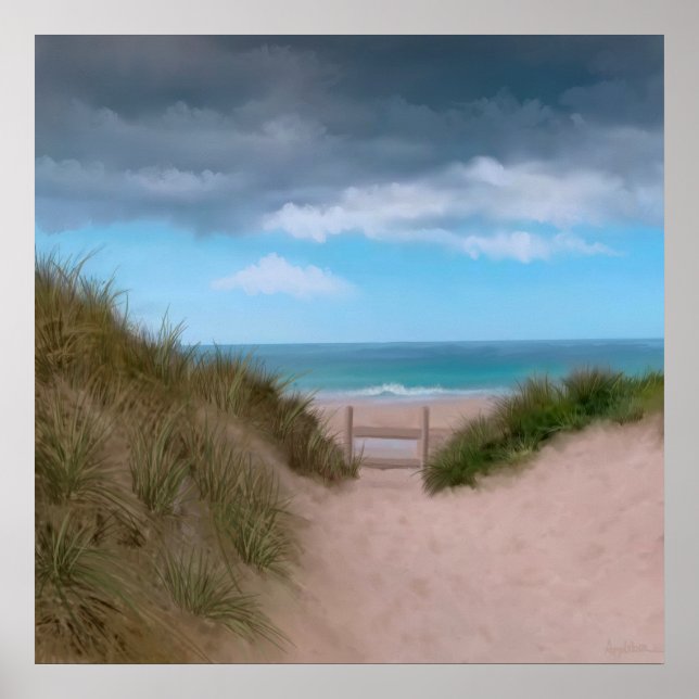 Weg zum Strand Cornish Karibik Poster (Vorne)