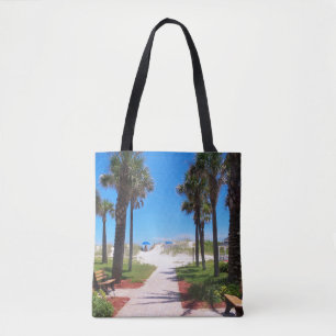 Weg zum Strand mit Totbeutel