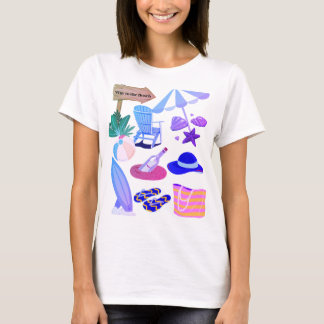 Weg zum Strand - Sommerurlaub Clipart Design T-Shirt