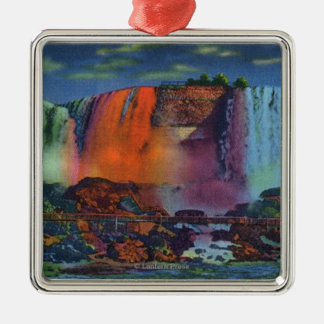 Weg zur Höhle der Winde nachts Silbernes Ornament (Vorne)