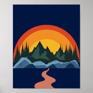 Weg zur Horizont-Bildkante Poster
