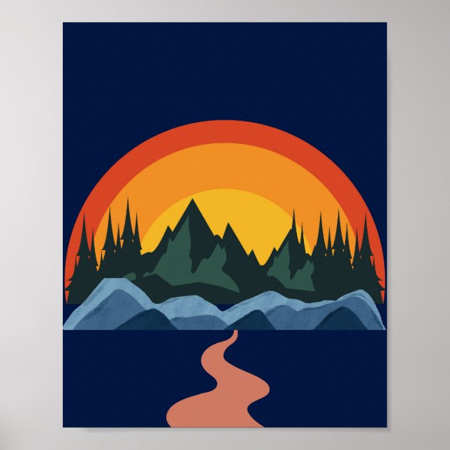 Weg zur Horizont-Bildkante Poster (Vorne)