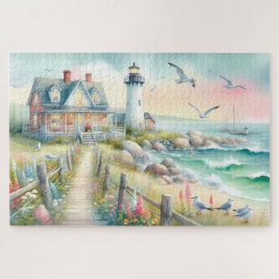 Weg zur Hütte Lighthouse Coastal Puzzle