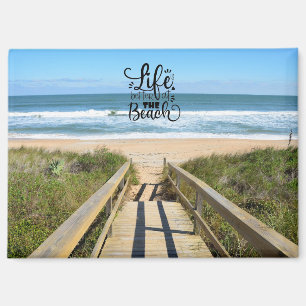 Weg zur Strandpostkarte Magnet