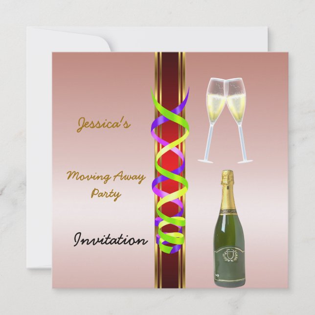 Wegbewegen der Party Einladung (Vorderseite)