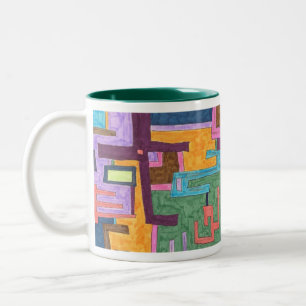 Wege, abstrakte Kunst-Tasse Zweifarbige Tasse