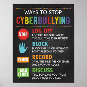 Wege, Cyberbullying School Anti Bully zu stoppen Poster