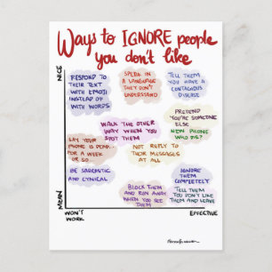 Wege, Leute auf Postkarte zu ignorieren