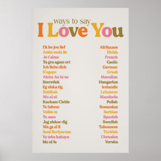 WEGE ZU SAGEN, I Liebe You Poster