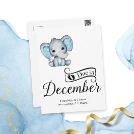 Wegen Dezember Little Peanut Baby Boy Elephant Postkarte
