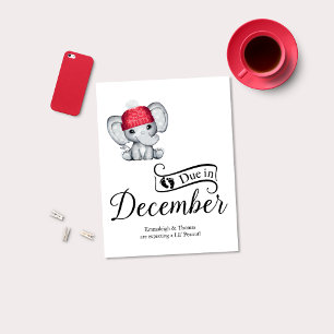 Wegen Dezember Little Peanut Baby Elephant Postkarte