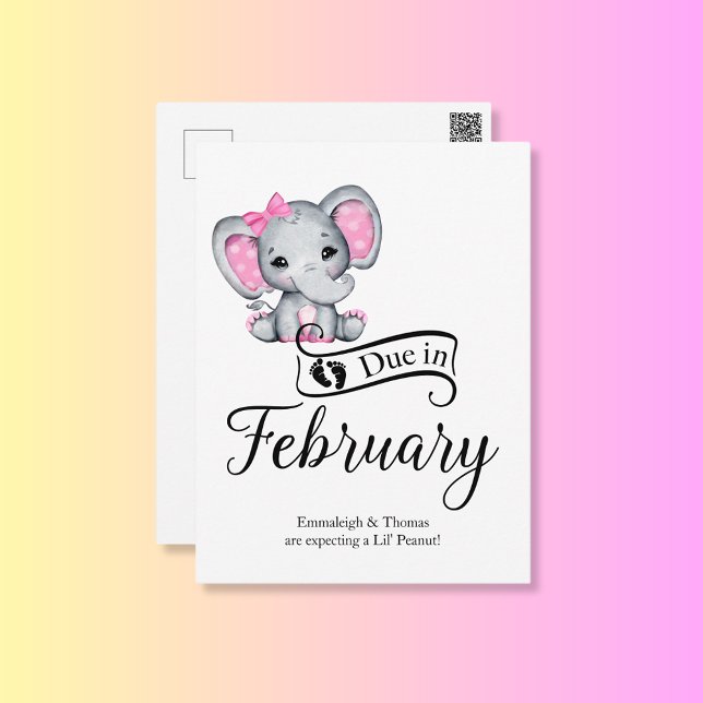 Wegen Februar Little Peanut Baby Elephant Postkarte (Von Creator hochgeladen)