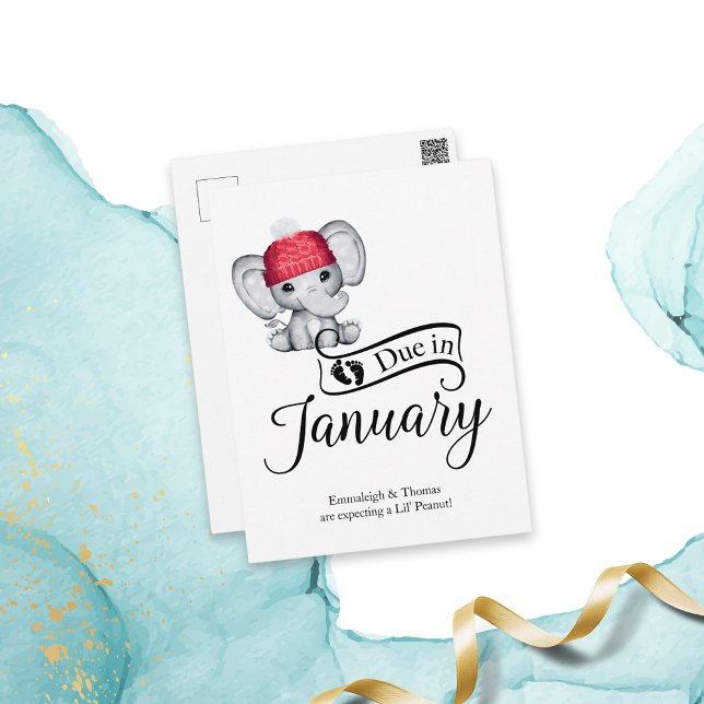 Wegen Januar Little Peanut Baby Elephant Postkarte (Von Creator hochgeladen)