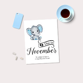 Wegen November Little Peanut Baby Boy Elephant Postkarte
