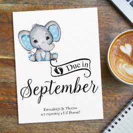 Wegen September Little Peanut Baby Boy Elephant Postkarte