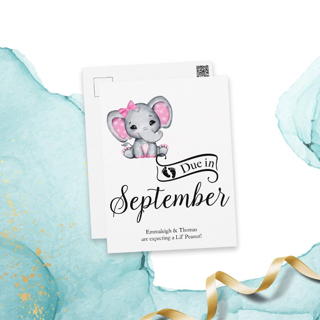 Wegen September Little Peanut Baby Elephant Postkarte (Von Creator hochgeladen)