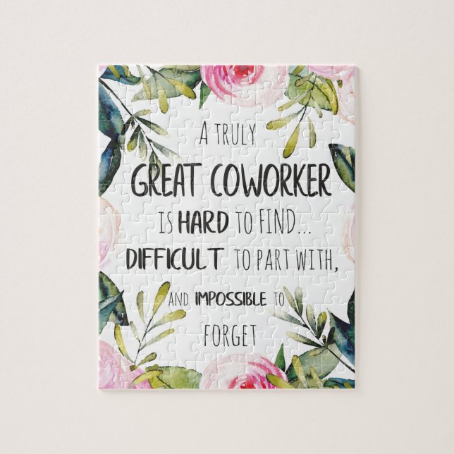 Weggehen der Gabe für einen Mitarbeiter, der ein G Puzzle (Vertikal)