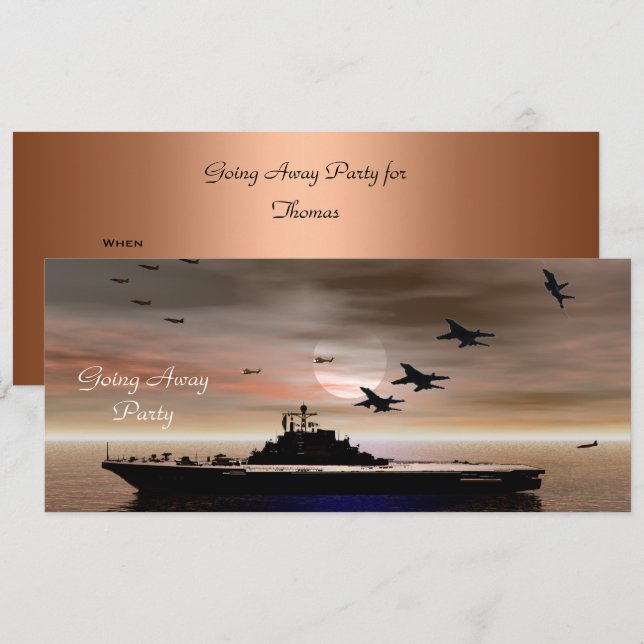 Weggehen der Party Einladung (Vorne/Hinten)