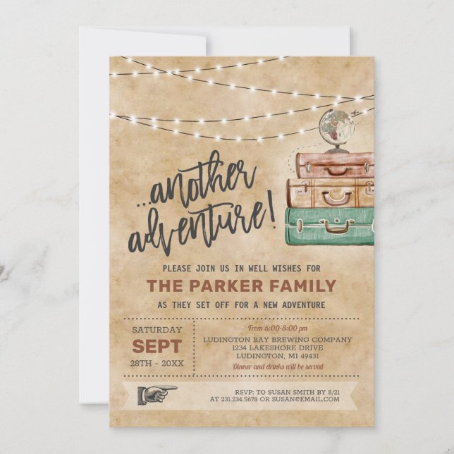 Weggehen der Party Einladung (Vorderseite)