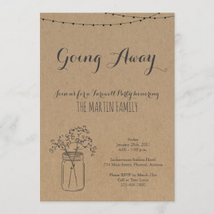 Weggehen der Party Einladung   Rustikales Kraftpap