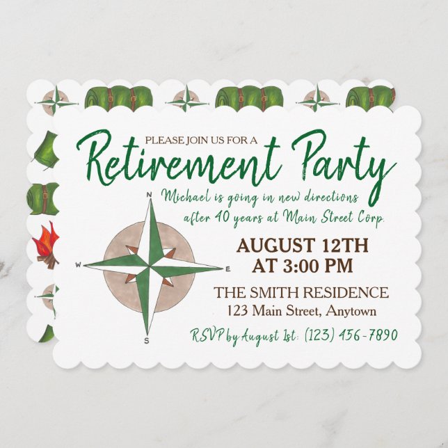 Weggehen des Party für das Ruhestand Neue Wegbesch Einladung (Vorne/Hinten)