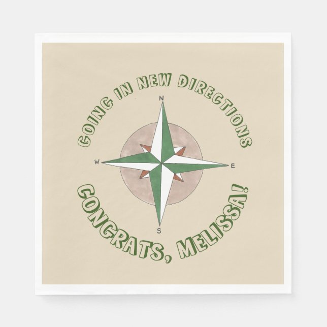 Weggehen des Party für das Ruhestand Neue Wegbesch Serviette (Vorderseite)