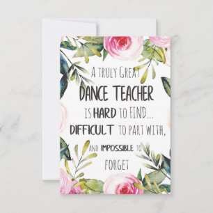 Weggehen Geschenk für Tanzlehrer Danke Zitat