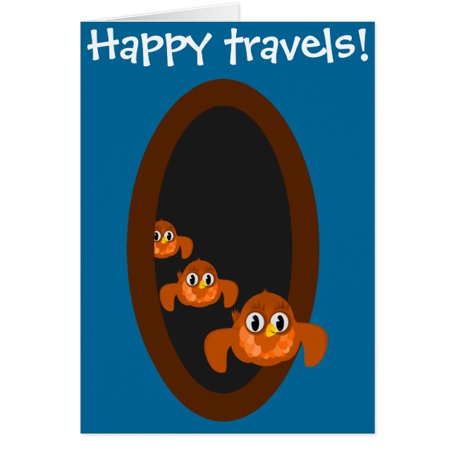 Weggehen Karte glücklich Reisen blau (Vorne)