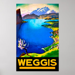 Weggis, Blick auf den Vierwaldstättersee, Schweiz Poster