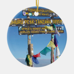 Wegweiser auf dem Gipfel von Kilimanjaro kenya Keramik Ornament