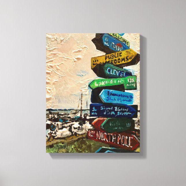 Wegweiser auf Kelleys Insel, Malerei Leinwanddruck (Vorderseite)