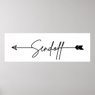 Wegweiser für Hochzeitszeichen absenden Poster