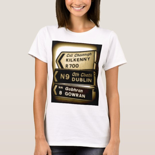 Wegweiser für Irland T-Shirt (Vorderseite)