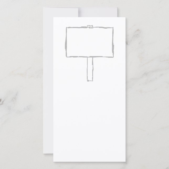 Wegweiser Grau und weiß. (Vorderseite)