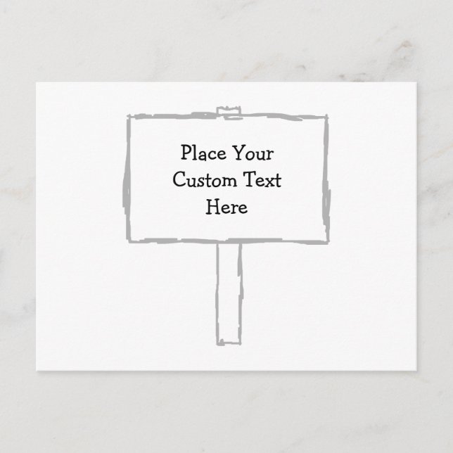 Wegweiser Grau und weiß. Postkarte (Vorderseite)