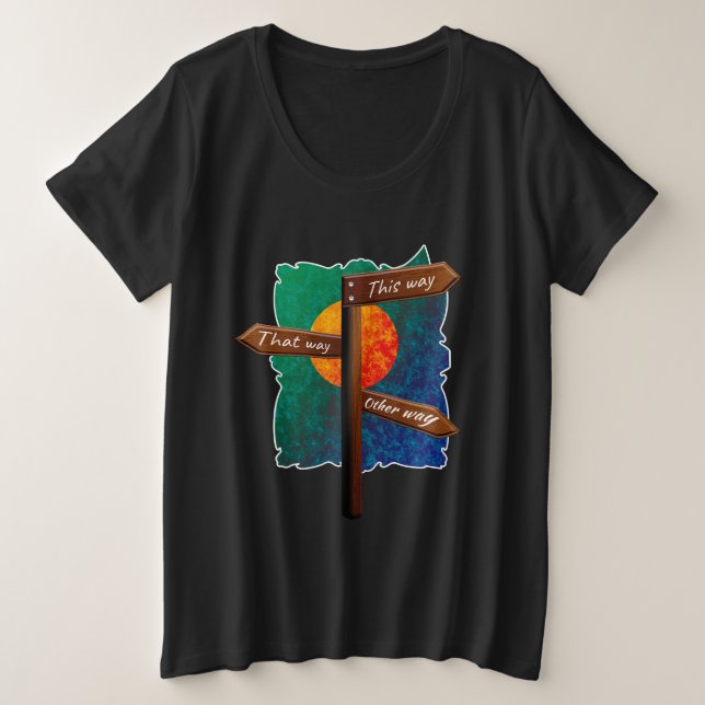 Wegweiser Große Größe T-Shirt (Design vorne)