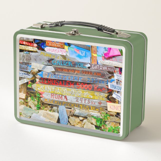 Wegweiser Metall Brotdose (Vorderseite)