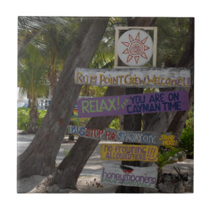 Wegweiser Rum Point Grand Cayman Fliese