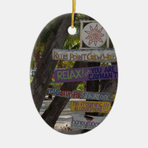 Wegweiser Rum Point Grand Cayman Keramik Ornament