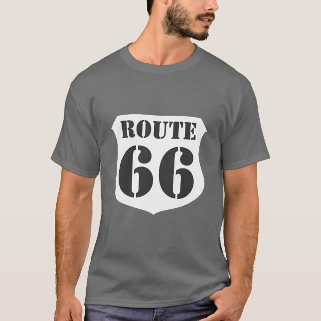 Wegweiser T - Shirt - Route 66 - Anpassbar (Vorderseite)