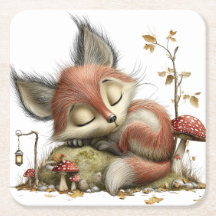 Wegwerf-Untersetzer-Set Charmantes Herbst-Fuchs