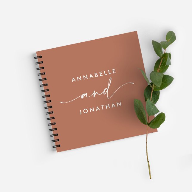 Weh Gästebuch terracotta minimale moderne Notizbuch (Von Creator hochgeladen)