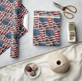 Wehende amerikanische Flagge in Impasto-Malerei Geschenkpapier