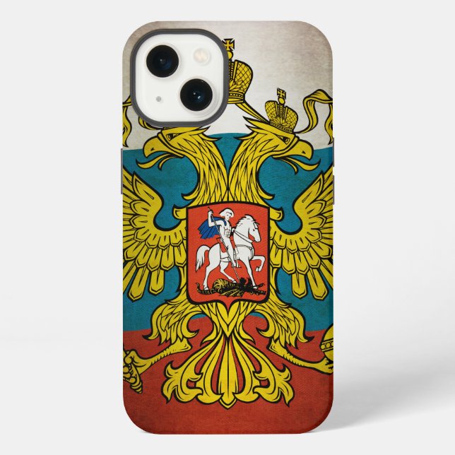 Wehende Flagge Russlands iPhone Hülle (Rückseite)