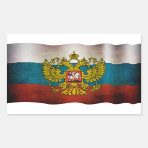 Wehende Flagge Russlands Rechteckiger Aufkleber