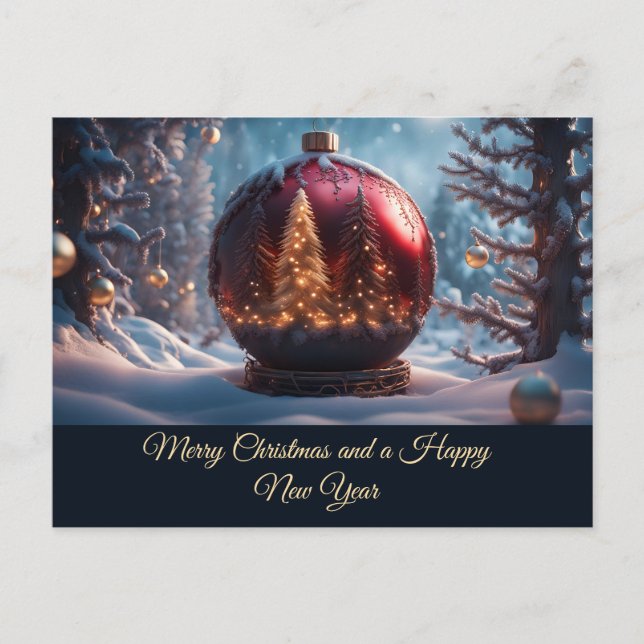 Wehnachtskugel engl postkarte (Vorderseite)