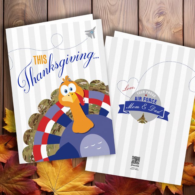 Wehrerfreut über die Camouflage der türkischen Luf Karte (Happy Thanksgiving military camouflage funny turkey card for Air Force Airman, Army, Navy, Marines)