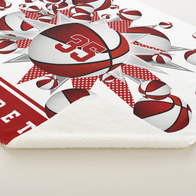 Weibchen-Basketballstars personalisiert Sherpadecke (3/4)