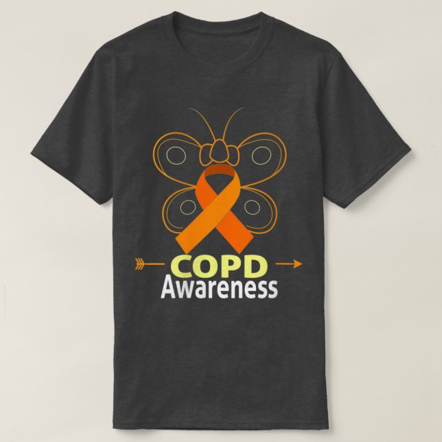 Weibchen Butterfly Copd Orange Ribbon Copen Bewuss T-Shirt (Design vorne)