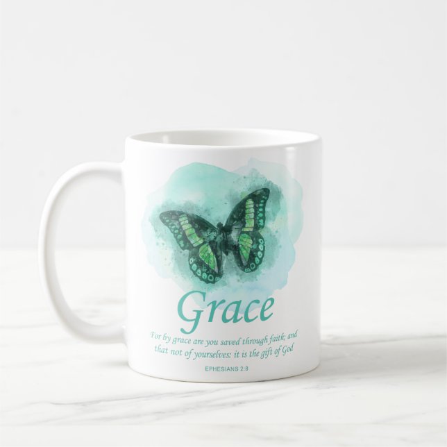 Weibchen Christliche Butterfly Verse: Grab Kaffeetasse (Links)